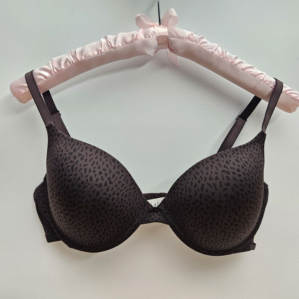 Calvin Klein Essential T-shirt Bra 36C Push-Up Underwire F3168 Animal Print